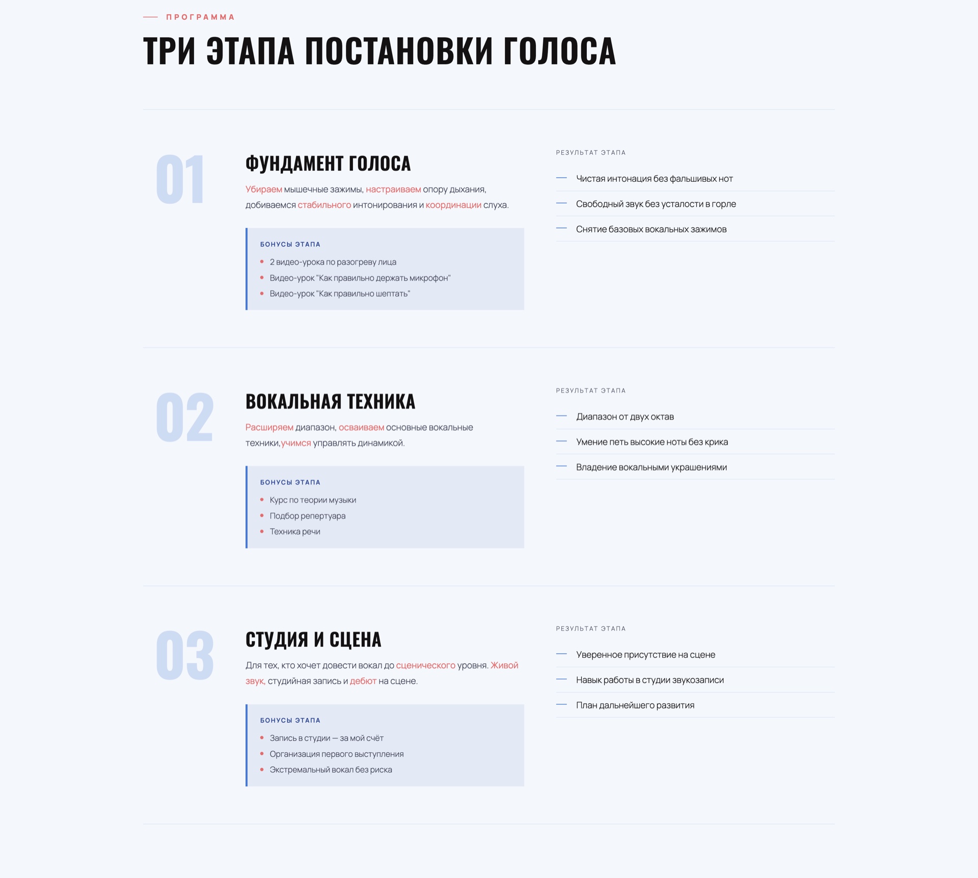 Этапы постановки голоса